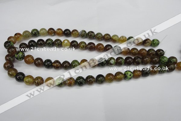 CAG4833 15 inches 10mm round dragon veins agate beads wholesale