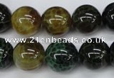 CAG4835 15 inches 14mm round dragon veins agate beads wholesale