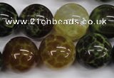 CAG4836 15 inches 16mm round dragon veins agate beads wholesale