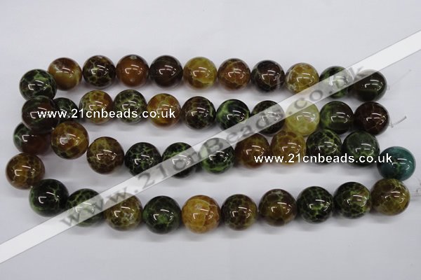 CAG4836 15 inches 16mm round dragon veins agate beads wholesale