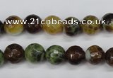 CAG4843 15 inches 10mm faceted round dragon veins agate beads