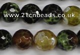 CAG4845 15 inches 14mm faceted round dragon veins agate beads