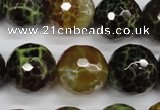 CAG4847 15 inches 18mm faceted round dragon veins agate beads