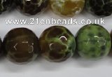 CAG4848 15 inches 20mm faceted round dragon veins agate beads