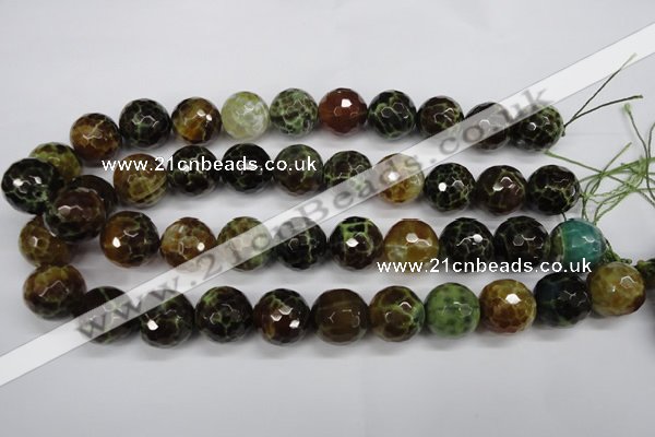 CAG4848 15 inches 20mm faceted round dragon veins agate beads