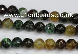 CAG4851 15 inches 6mm faceted round dragon veins agate beads