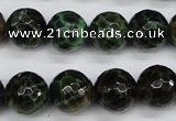 CAG4854 15 inches 12mm faceted round dragon veins agate beads