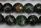 CAG4856 15 inches 16mm faceted round dragon veins agate beads