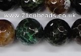 CAG4857 15 inches 18mm faceted round dragon veins agate beads