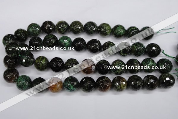 CAG4857 15 inches 18mm faceted round dragon veins agate beads