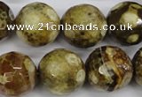 CAG4867 15 inches 18mm faceted round dragon veins agate beads