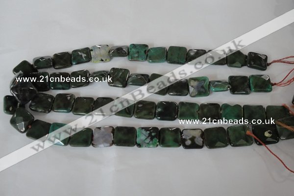 CAG4871 15 inches 14*14mm faceted square fire crackle agate beads