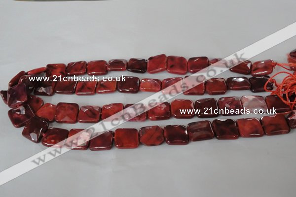 CAG4872 15 inches 14*14mm faceted square fire crackle agate beads