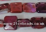 CAG4874 15 inches 14*14mm faceted square fire crackle agate beads