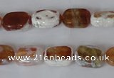 CAG4879 15 inches 10*14mm faceted rectangle fire crackle agate beads