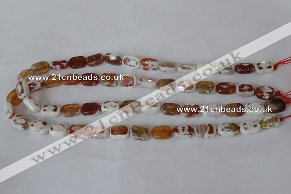 CAG4879 15 inches 10*14mm faceted rectangle fire crackle agate beads