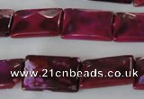 CAG4880 15 inches 13*18mm faceted rectangle fire crackle agate beads