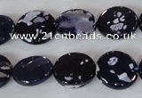 CAG4892 15 inches 15mm faceted coin fire crackle agate beads