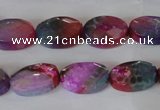 CAG4894 15 inches 10*14mm faceted oval fire crackle agate beads