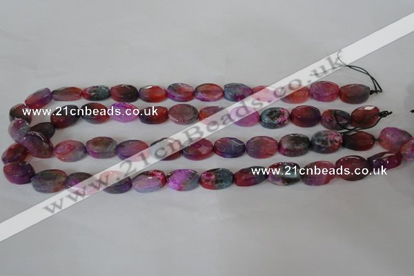 CAG4894 15 inches 10*14mm faceted oval fire crackle agate beads