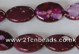 CAG4895 15 inches 13*18mm faceted oval fire crackle agate beads