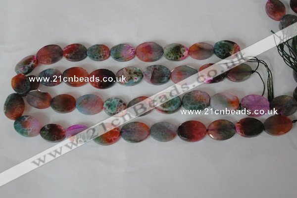 CAG4897 15 inches 13*18mm faceted oval fire crackle agate beads