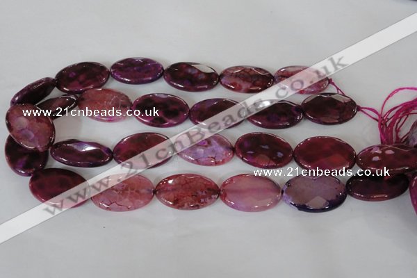 CAG4899 15 inches 20*30mm faceted oval fire crackle agate beads