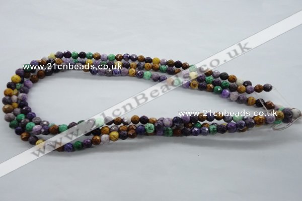 CAG4900 15.5 inches 6mm faceted round dyed white agate beads