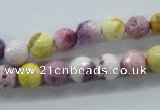 CAG4901 15.5 inches 8mm faceted round dyed white agate beads