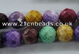 CAG4903 15.5 inches 12mm faceted round dyed white agate beads