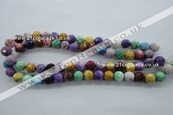 CAG4903 15.5 inches 12mm faceted round dyed white agate beads