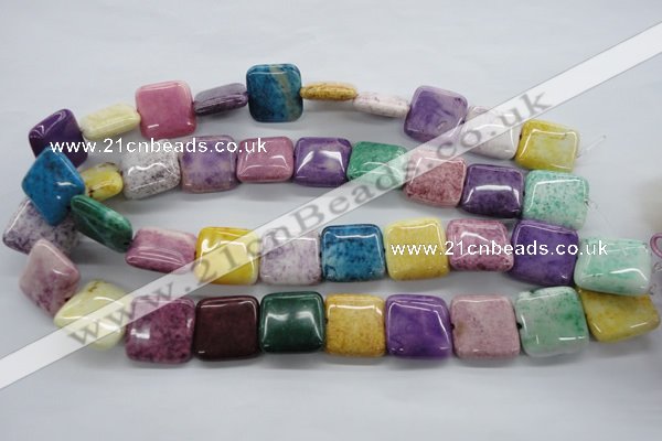 CAG4912 15.5 inches 20*20mm square dyed white agate beads