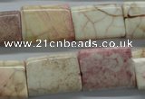 CAG4928 15.5 inches 16*20mm rectangle dyed white agate beads