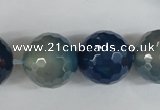 CAG5008 15.5 inches 18mm faceted round agate gemstone beads wholesale