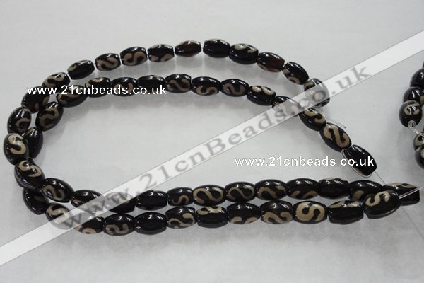 CAG5081 15.5 inches 8*12mm drum tibetan agate beads wholesale