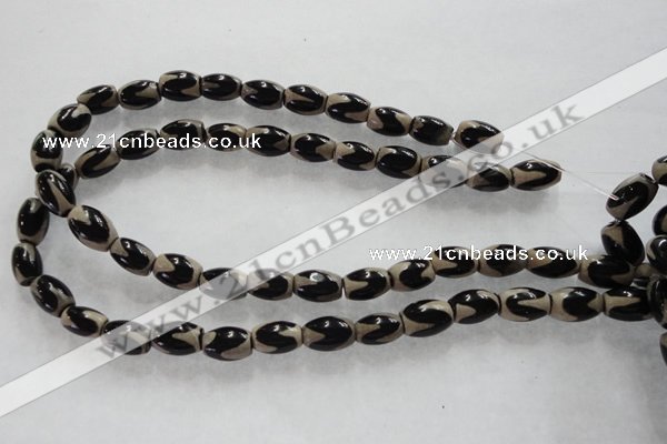 CAG5084 15.5 inches 8*12mm drum tibetan agate beads wholesale