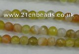 CAG5101 15.5 inches 6mm faceted round line agate beads wholesale