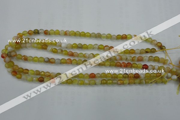 CAG5101 15.5 inches 6mm faceted round line agate beads wholesale