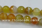 CAG5102 15.5 inches 8mm faceted round line agate beads wholesale