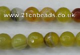 CAG5103 15.5 inches 10mm faceted round line agate beads wholesale