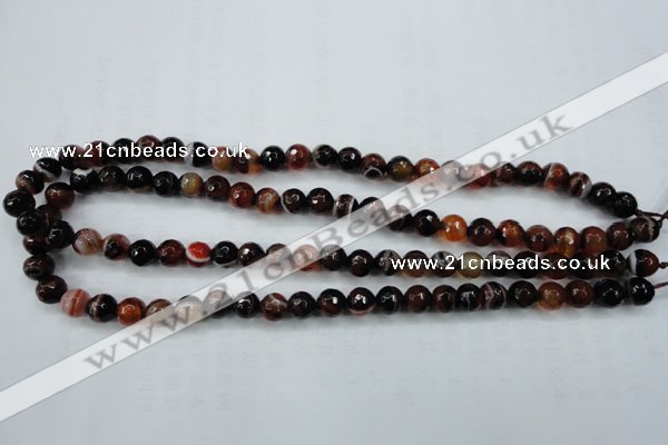 CAG5111 15.5 inches 6mm faceted round line agate beads wholesale