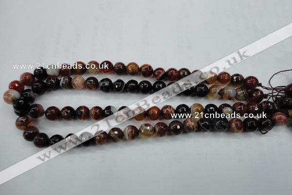 CAG5113 15.5 inches 10mm faceted round line agate beads wholesale