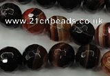 CAG5114 15.5 inches 12mm faceted round line agate beads wholesale