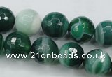 CAG5124 15.5 inches 12mm faceted round line agate beads wholesale