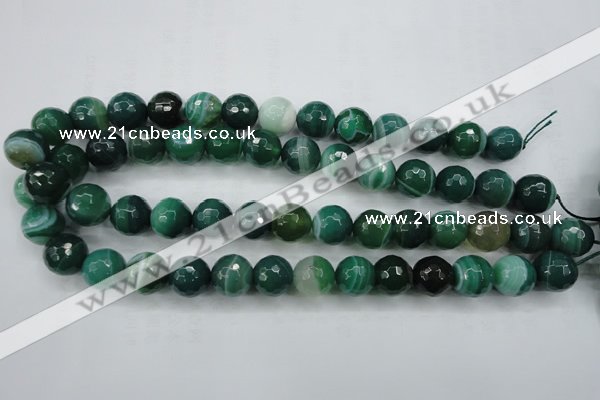 CAG5124 15.5 inches 12mm faceted round line agate beads wholesale