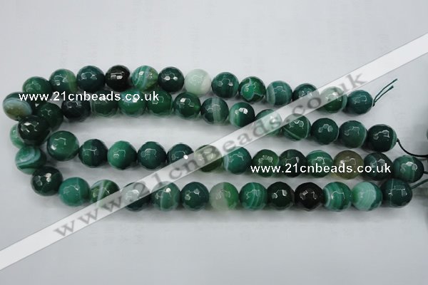 CAG5125 15.5 inches 14mm faceted round line agate beads wholesale