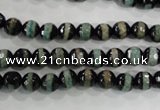 CAG5135 15 inches 6mm faceted round tibetan agate beads wholesale