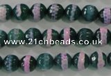 CAG5142 15 inches 8mm faceted round tibetan agate beads wholesale