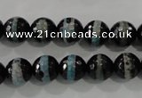 CAG5147 15 inches 10mm faceted round tibetan agate beads wholesale