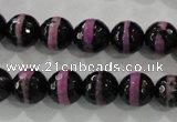 CAG5149 15 inches 10mm faceted round tibetan agate beads wholesale